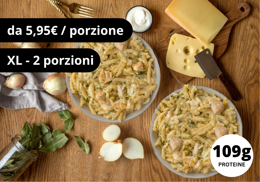 Spätzle al formaggio con pollo (XL, 2 porzioni)
