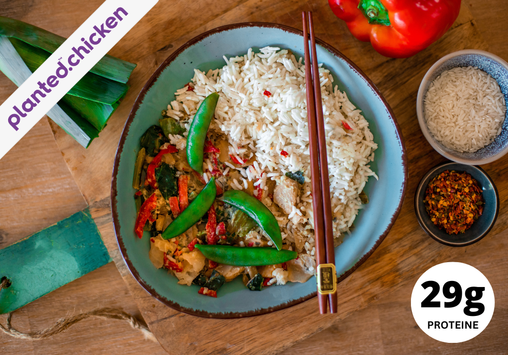 ~ 🌱 Curry verde con riso e pollo vegano