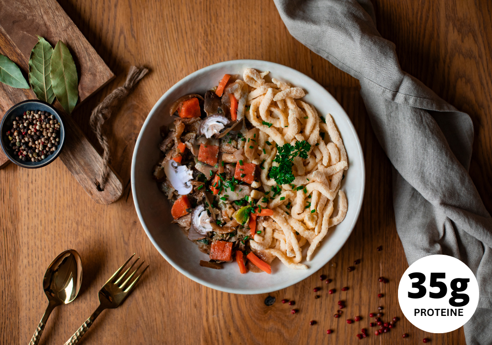 Spätzle con carne di manzo macinata