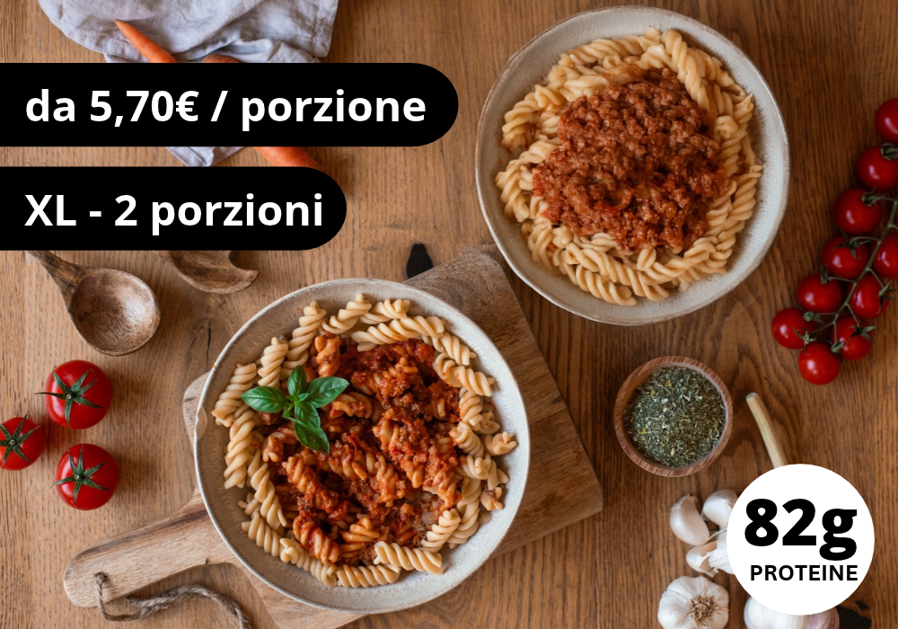 Protein pasta al ragù vegano (XL, 2 porzioni)