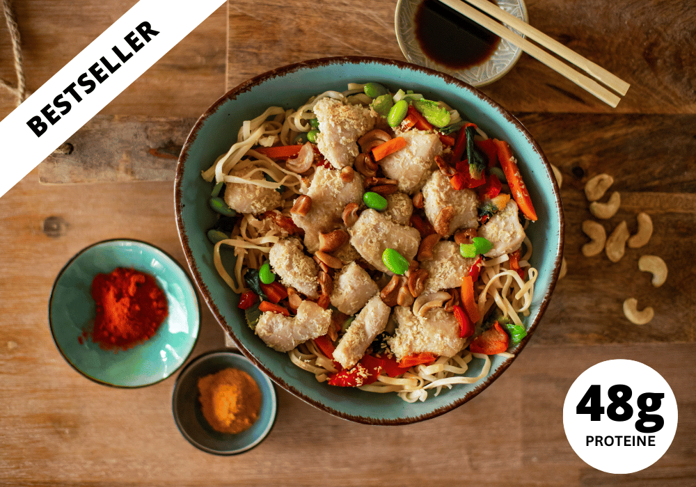 ~ Noodles di riso saltati con pollo