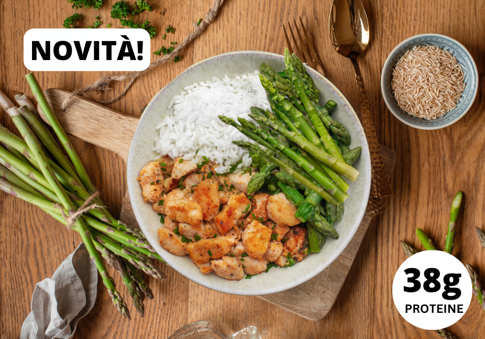 Athletes line: Pollo, riso e asparagi verdi